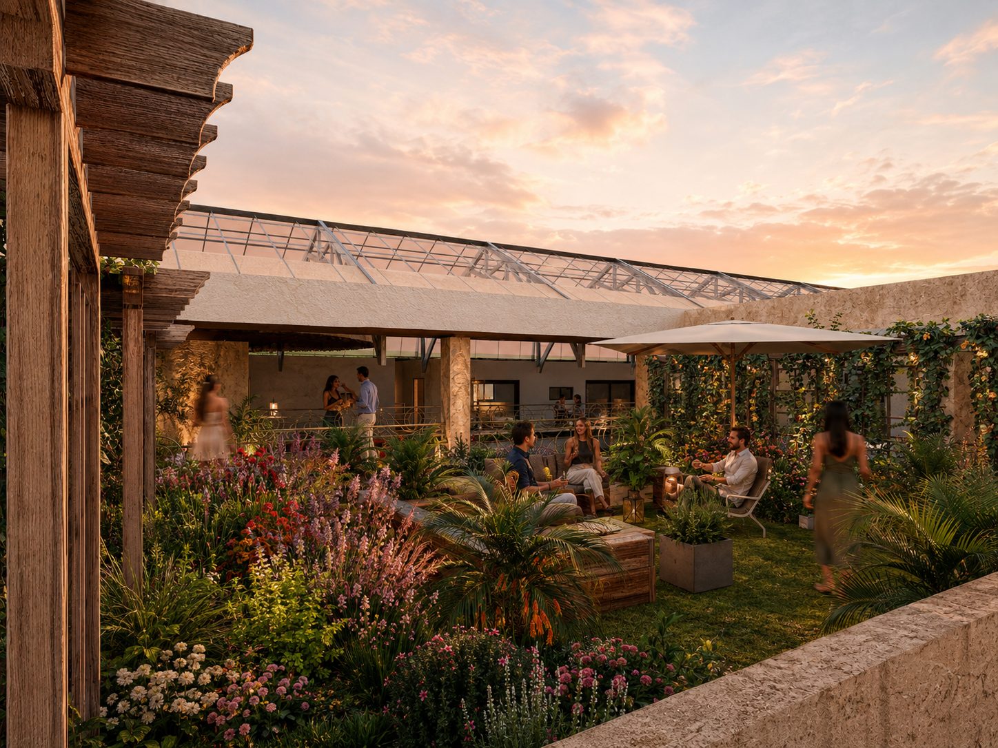 Rooftop sky garden at Belara